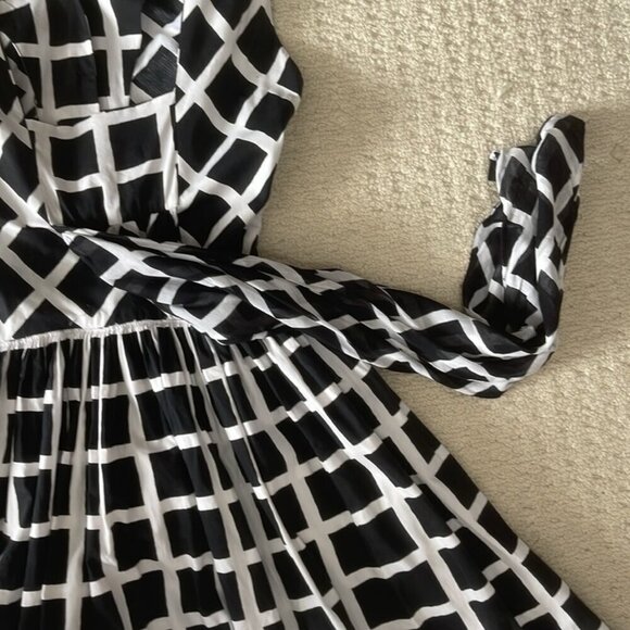 Vintage Doris Dodson Black / White Fit & Flare Dress 1950s Fits XXS-XS - Picture 11 of 16